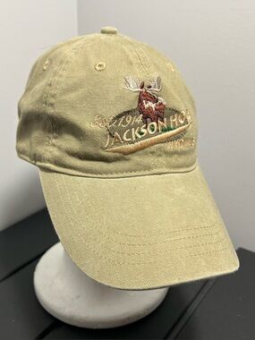 Vintage Ouray Jackson Hole Wyoming Moose Beige Hat Adult OSFA